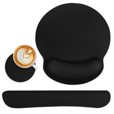 Britimes Black Ergonomic Mouse Pad Set with Wrist Rest Non-Slip  picture