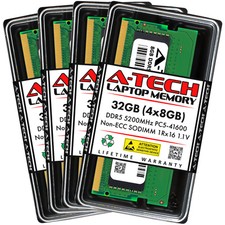 A-Tech 32GB 4x 8GB PC5-41600 DDR5 5200 MHz Non-ECC SODIMM Laptop Memory RAM x4 picture