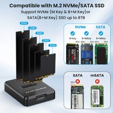 M.2 NVMe & SATA to USB C Docking Station M Key B+M Key Reader Writer Adapter qai picture