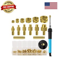 Polished Brass Thread Inserts & Soldering Gear Set for 3D Projects - 130 Pieces picture
