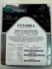 SEAGATE MEDALIST ST51080A 9C2001-302 1080MB 5.4K RPM 40 PIN ATA 3.5