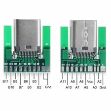 1Set FEMALE / MALE CONNECTOR DIY 24pin USB-C USB 3.1 Type C SMT type + PCB Board picture