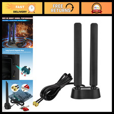 High-Gain 9dBi WiFi 6E Antenna, Tri-Band 2.4GHz 5GHz 6GHz, Magnetic Base picture