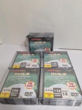 CompUSA 10 pack DVD-R recordable DVDs 4.7 GB in Jewel Cases 120 Min Lot Of 5 picture