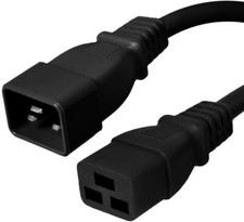 5 PACK LOT 12ft IEC C20 - C19 Black Power Cord 12AWG 20A/2500W 100-250V 3.7M picture
