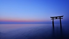 Landscape sunset nature structure torii sky asia Custom Gaming Mat Desk picture