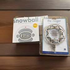 Blue Snowball USB Freestanding Microphone White/Silver w/ Ringer Shockmount picture