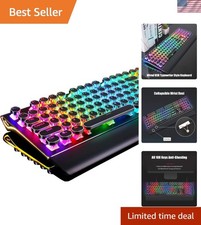108-Key Retro Mechanical Gaming Keyboard with RGB and Ergonomic Wrist Support picture