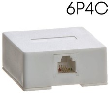 Telephone Surface Mount Box RJ11 RJ12 Keystone Mount Box 1 Port Wall Box White picture