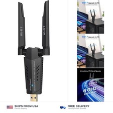 BrosTrend BE6500 USB WiFi 7 Adapter for Desktop PC Tri-Band Long Range WPA3 picture
