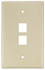 (3-PACK) Leviton 41080-2IP IVORY 2 Port Keystone Wall Plate. NIB. picture
