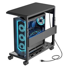 Heavy Duty Metal PC Stand Adjustable Computer Tower Stand Wheels picture