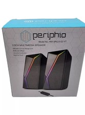 PERIPHIO 2.OCH MULTIMEDIA SPEAKERS LAPTOP PHONE SOUND SYSTEM RGB LED - BLACK picture