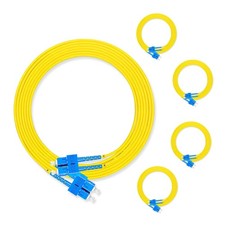 Lebrudos 5Pcs 5 Meter Fiber Optic Patch Cord SC UPC to SC UPC, Duplex Single ... picture