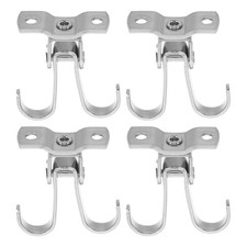Silver Stainless Steel Ceiling Mount Hook Dual Prong Durable Swivel Hanging Hook picture