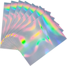 Printable Holographic Silver Sticker Paper, Laser & Inkjet Printable 8.5 x 11 In picture
