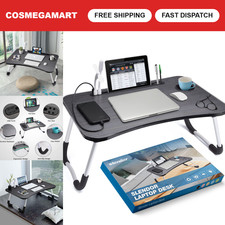 Foldable Lap Desk with Cup Holder - Portable Table for Bed, Couch, Floor Use picture