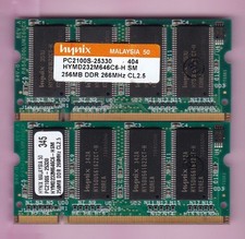 512MB 2x256MB PC2100S HYNIX HYMD232M646C6-H SM DDR-266 PC-2100 LAPTOP RAM Kit picture