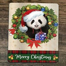 Mouse Pad Merry Christmas Xmas Panda Bear picture