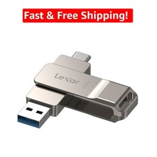 D40E 256GB Dual USB 3.2 Flash Drive - Stylish Swivel Design in Champagne Silver picture