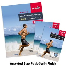Lot 72lb Koala Ultra Premium Satin Photo Paper 4x6 5x7 8x10 8.5x11 11x17 13x19 picture