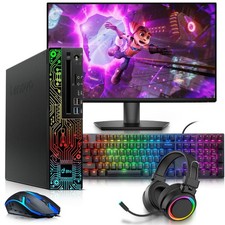Lenovo RGB Gaming PC i5-8th 32GB 1TB SSD HDD AMD RX550 24” LED WiFi RGB-KB&M W11 picture
