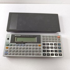 SHARP PC-1450 Pocket Computer Gray w/RAM Card CE-211M Rare Tested JAPAN picture