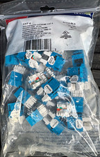 Leviton 61110-BL6 Cat 6 RJ-45 Connector Plugs 25 Pack Blue/White picture