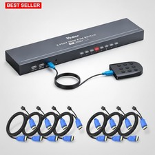 Rackmount Kvm Console 8 Port Hdmi Switch 4K USB Hub Remote Kit picture