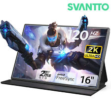 SVANTTO 16” 2K Portable Monitor 120Hz Mini HDMI Type C VESA For PC Laptop iPhone picture