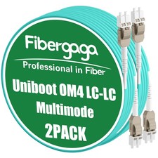 Fibergaga®OM4 LC to LC Fiber Patch Cable Multimode 2M(7ft), 2Pack | Fiber Opt... picture