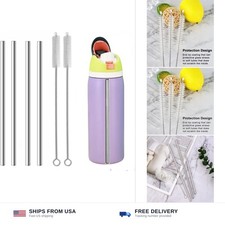 Straw Replacement Compatible for Owala Water Bottle 24 oz 32 oz, Metal Drinki... picture