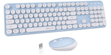 UBOTIE Colorful Computer Wireless Keyboard Mouse Combos, Typewriter Flexible Key picture
