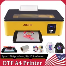 A4 DTF T Shirt Printer Flatbed Inkjet Printer Direct to Film Oven Rip10.3 US picture