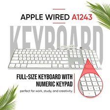Best Condition🔥Apple Wired Ultra-Slim Aluminum Keyboard 2x USB with Numeric Pad picture