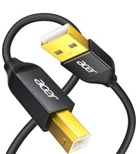 acer Printer Cable 10ft, USB A to B Cable, High Speed Nylon Scanner 10 FT picture