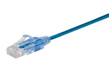 Monoprice Cat6A Patch Ethernet Cable 25ft Blue UTP 10G RJ45 LAN Modem Router picture
