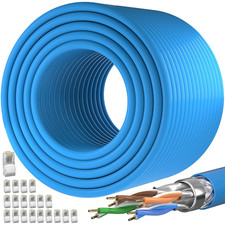 Cat 7 Outdoor Ethernet Cable 500Ft (DIY Bulk Cat7 Cable X 30 RJ45 ) | ( SFTP Tri picture