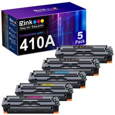 E Z Ink Compatible HP 410A Toner Cartridges 5 Pack CF410A CF411A CF412A CF413A picture
