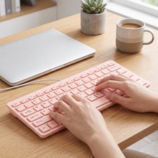 Korean Keyboard USB Wired Silent Slim Hangul Small 78 Keys Keyboard For PC FQJS picture