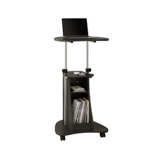 Rolling Laptop Cart Adjustable Height Storage Black Graphite Techni Mobili picture