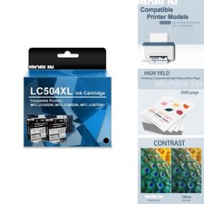 IBOBLIN High Yield LC504XL Black Ink Cartridges-2packs LC504XL-2BK picture