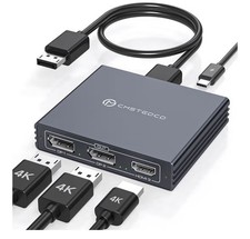 CMSTEDCD KVM Switch Box 1:3 USB-C DisplayPort HDMI Powered Multi-Display Adapter picture