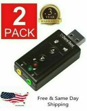 2XUSB 2.0 External 7.1 Channel 3D Virtual Audio Sound Card Mic Adapter Laptop PC picture