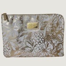 Lilly Pulitzer Tech Pouch Set & Small Zip Pouch in Gold Metallic Bon Vivants 13