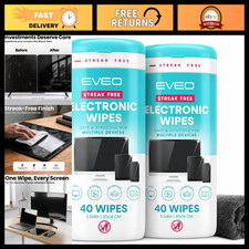 Streak-Free Electronic Screen Cleaner Wipes [2 Pack x40] for TV, Laptop, iPhone, picture