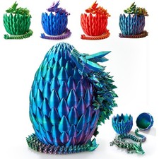 3D Printed Articulated Dragon with Dragon Egg PLA Decor Toy picture