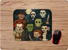 CLASSIC HORROR MOVIE MONSTER VILLAINS CUSTOM RUBBER DESK MOUSE PAD MAT HALLOWEEN picture
