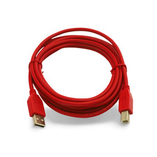 10ft USB 2.0 Computer Cable Type A Male to Type B Male - Red picture