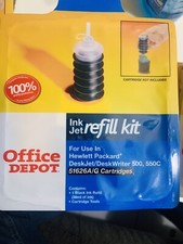 Black Office Depot Ink Jet Refill Kits For HP DeskJet 500, 550C (51626A/G) picture